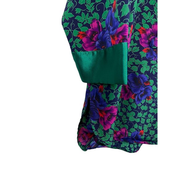 80s Floral Double Breasted (Tuxedo) Nightshirt Victoria's Secret Gold Label  M - Picture 3 of 9